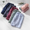 Summer Couples Sleep Pants 100% Cotton Crepe Pajama Shorts Men and Women Elastic Waist Sleep Bottoms Solid Sleeping Shorts 2020