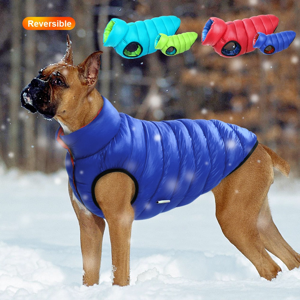 Chaud hiver chien vêtements gilet réversible chiens veste manteau 3 couches épais vêtements pour animaux de compagnie tenue imperméable pour petits grands chiens