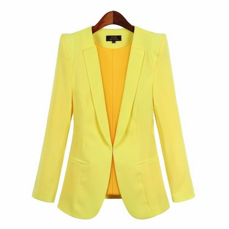 Plus Size Business Suits Women Hidden Breasted Blazers Spring Autumn New Solid Colors Long Sleeve Blazer Office Work Wear