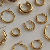 Gold Color Stainless Steel Hoop Earrings for Women Small Simple Round Circle Huggies Ear Rings Steampunk Accessories