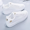 Fashion White Breathable Women Running Shoes 2023 Spring Autumn Embroidered Flower Lace-Up Casual Sneakers Zapatos De Mujer