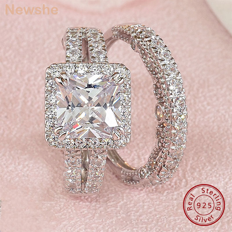 Newshe Vintage Wedding Rings for Women Solid 925 Sterling Silver 4Ct P – Elsi John Newshe Vintage Wedding Rings for Women Solid 925 Sterling Silver 4Ct P – Elsi John