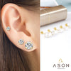 ASONSTEEL Luxury Brand Surgical Piercing Stud Earrings Cubic Zirconia Gold Color Stainless Steel Women Men Jewelry 2023 Trending