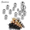 3mm 4mm 6mm 8mm Stainless Steel Rose Gold Color Black Spacer Beads Charm Loose Beads DIY Bracelets Beads for Jewelry Making